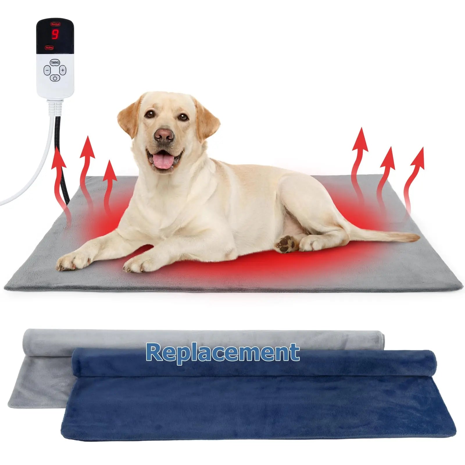 Outdoor dog pet heating mat, heated dog mattress with timer, indoor warm and waterproof pet heating mat
