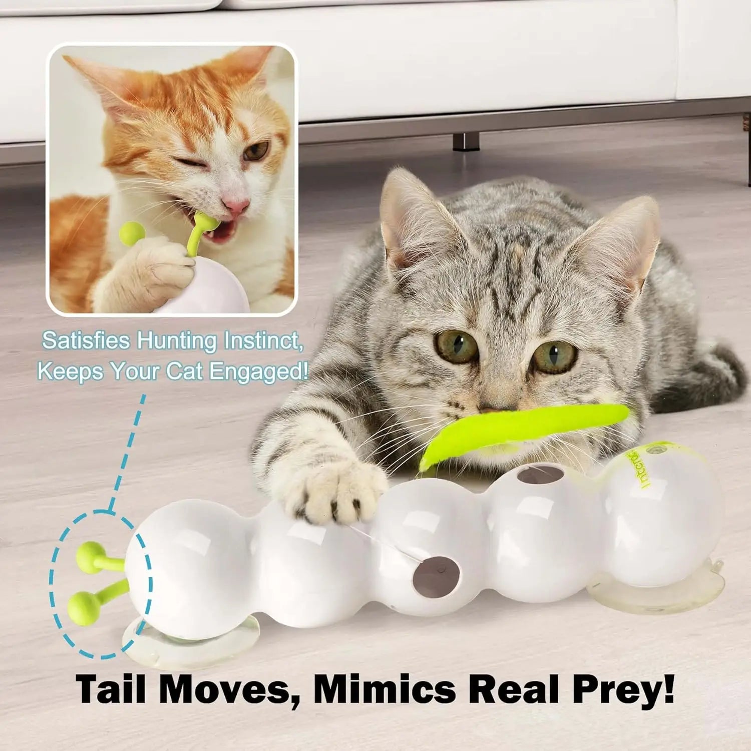 Automatic Electric Cat Toy Smart Induction Smart Cat Toy Mobile Fluffy Tail Thump Hole Cat Toy with Sucker