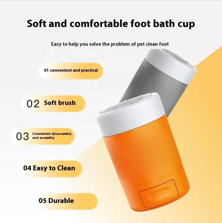Wholesale New Products Plastic Pet Foot Bath Cup Tools Portable Dog Paws Cleaning Cup Pet Cleaning Beauty