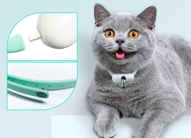 Automatic Cat Toy with Light Emitting Diode Light Pet Interactive Cat Toy Rechargeable Wearable Kitten Electronic Collar