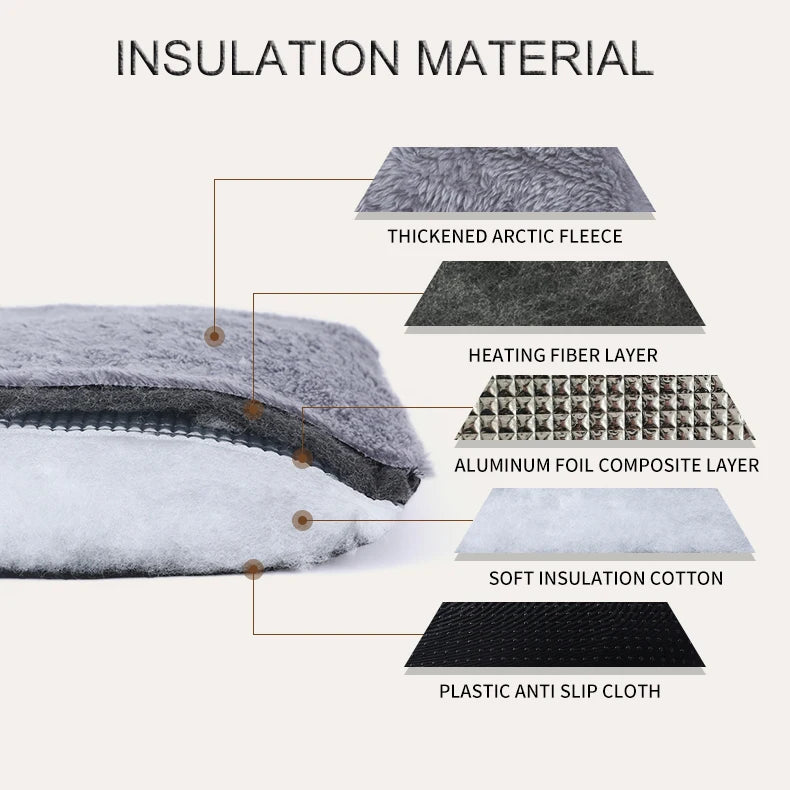 Self-heating pet bed Self-heating non-slip bottom Washable non-electric dog pad Indoor and outdoor dog heating pad