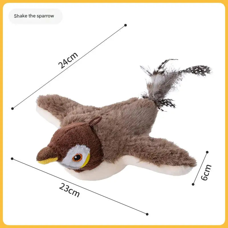Pat Cat Toy Interactive Cat Sports Toy with Realistic Bird Chirp USB Charging Automatic Cat Kick Catnip Toy