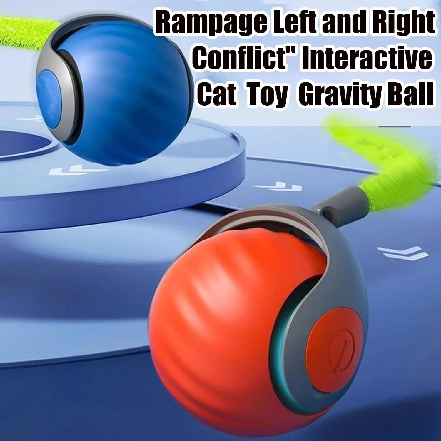 Hot Sale Automatic Moving Swing and Crawling Cat Toy Ball with Tail Two Speed Adjustment Intelligent Interactive Cat Toy Rolling Ball