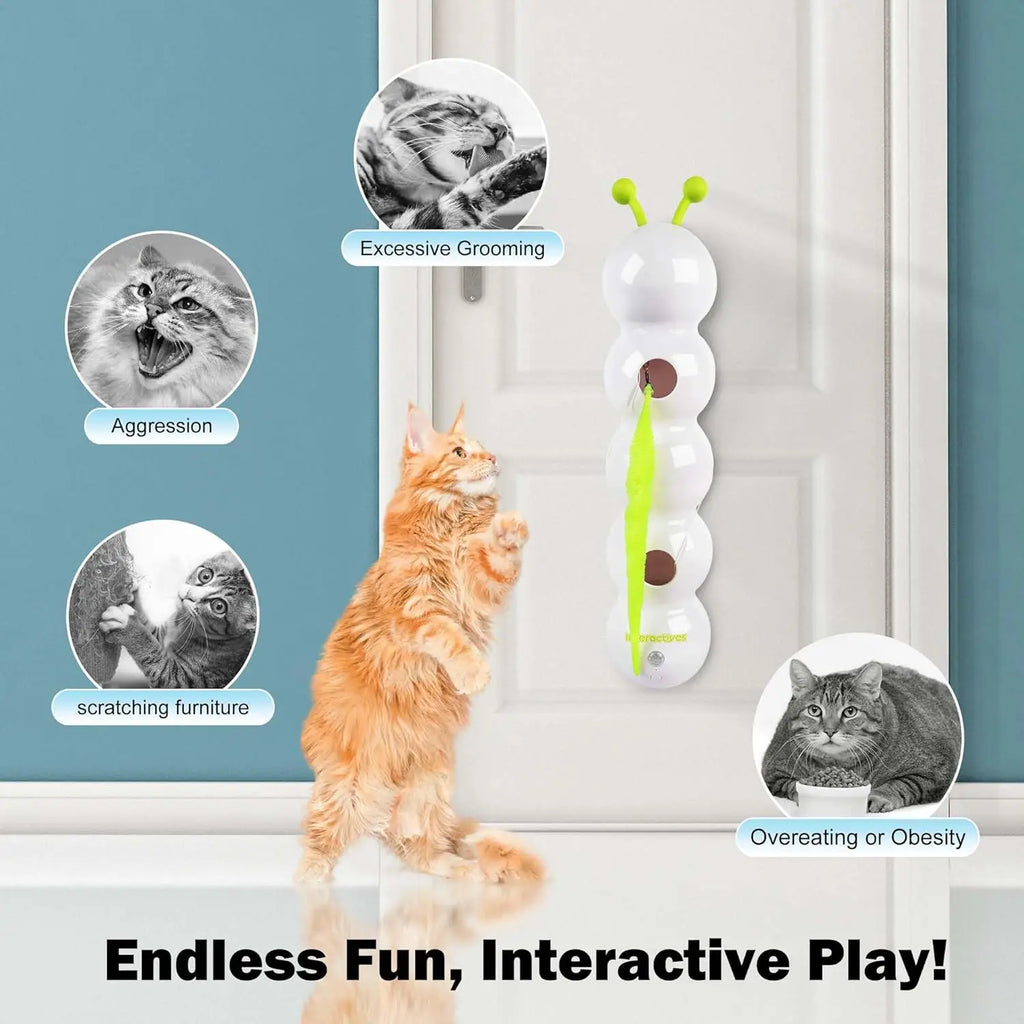 Automatic Electric Cat Toy Smart Induction Smart Cat Toy Mobile Fluffy Tail Thump Hole Cat Toy with Sucker