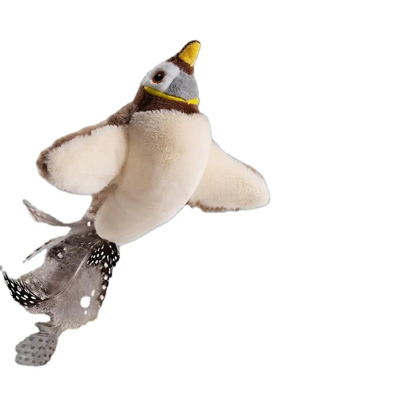 Pat Cat Toy Interactive Cat Sports Toy with Realistic Bird Chirp USB Charging Automatic Cat Kick Catnip Toy