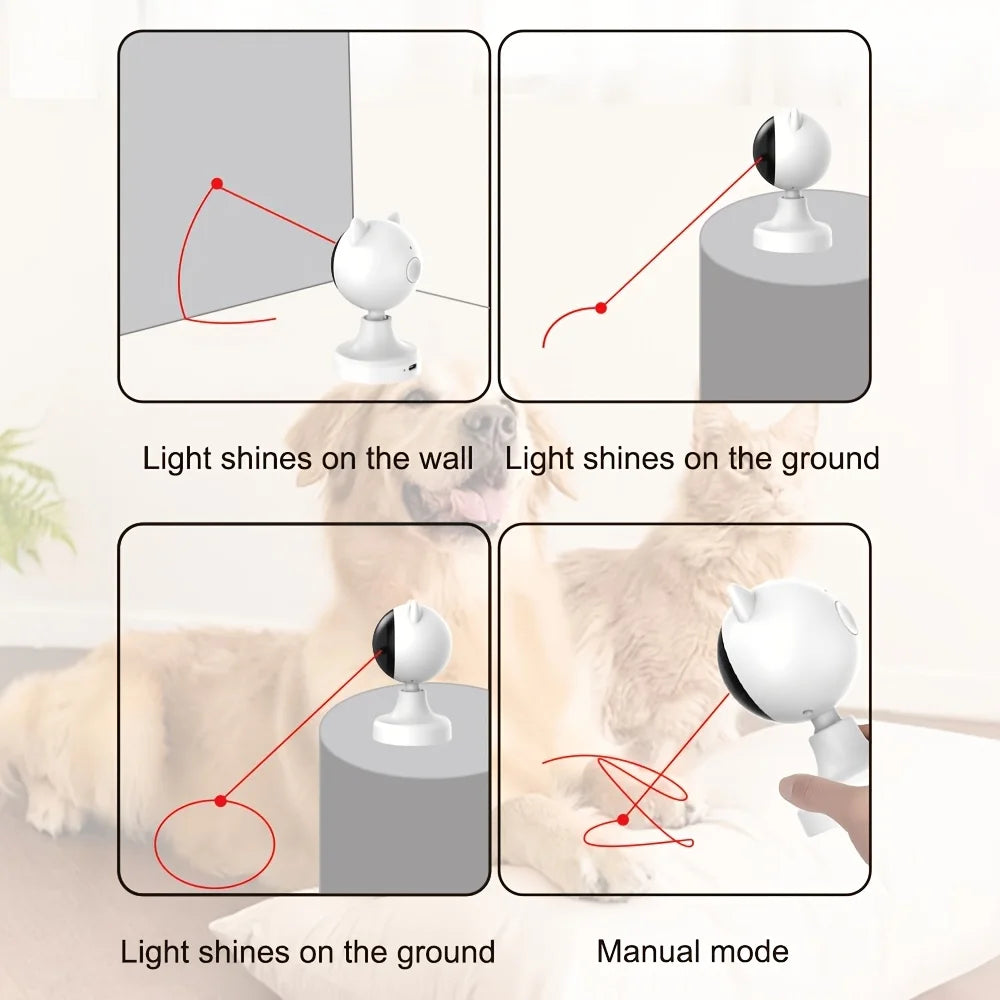 Environmentally friendly modern cat laser toy automatic interactive indoor USB rechargeable dual-mode laser pointer