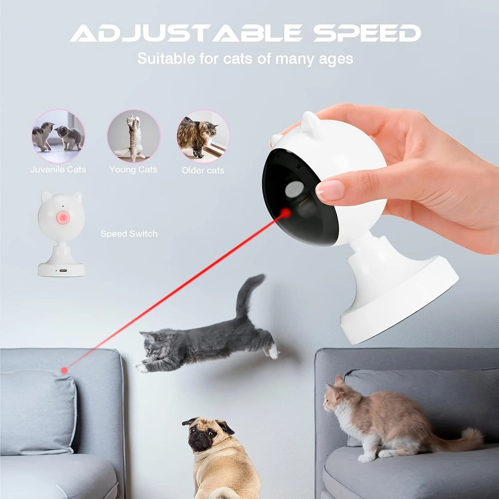 Environmentally friendly modern cat laser toy automatic interactive indoor USB rechargeable dual-mode laser pointer