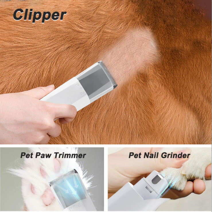 Cross-border new multi-functional pet hair trimmer, dog and cat 7-in-1 vacuum set, trimming and shaving all-in-one machine, hair removal.