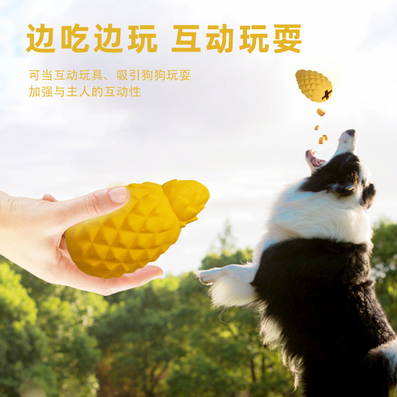 Direct sales anti-real pineapple dog leak toy bio-based degradable rubber bite-resistant and stuffy molar interaction