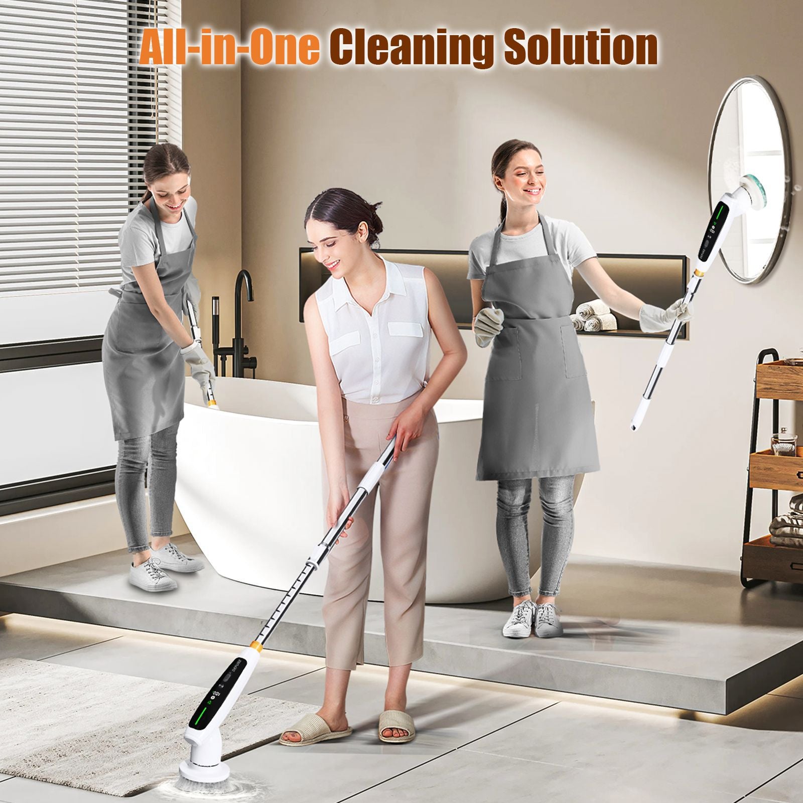 Electric cleaning brush, Amazon popular strong torque, silent and retractable intelligent induction variable speed electric cleaning brush