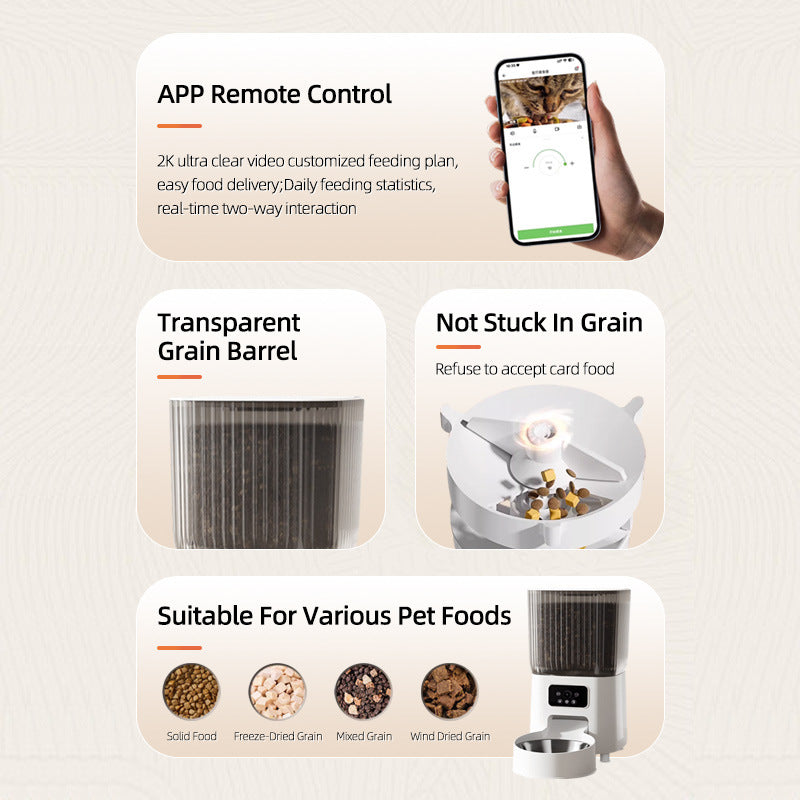 Cross-border explosive pet intelligent feeder cat supplies timing quantitative remote control automatic feeding camera