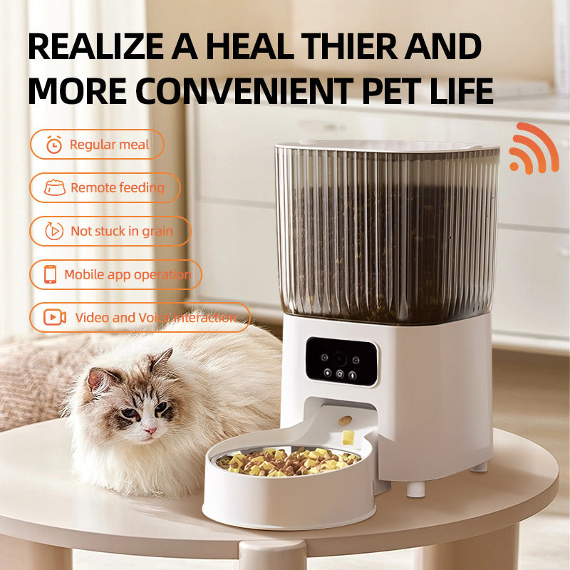 Cross-border explosive pet intelligent feeder cat supplies timing quantitative remote control automatic feeding camera