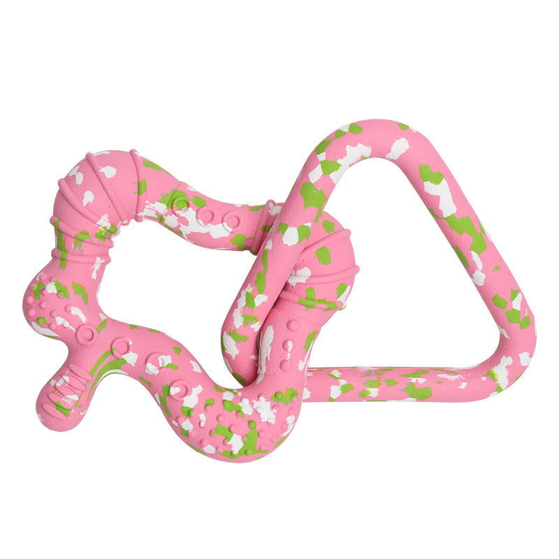 Dog three camouflage Toba'an pull ring toy dog grinding teeth cleaning pulling bite-resistant toy puppy training interaction
