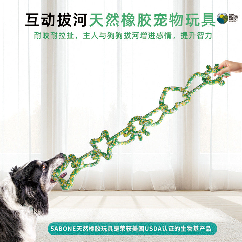 Dog tug-of-war toy grinding teeth biting interactive pet toy dog toy bite-resistant cotton rope dog toy bite-resistant