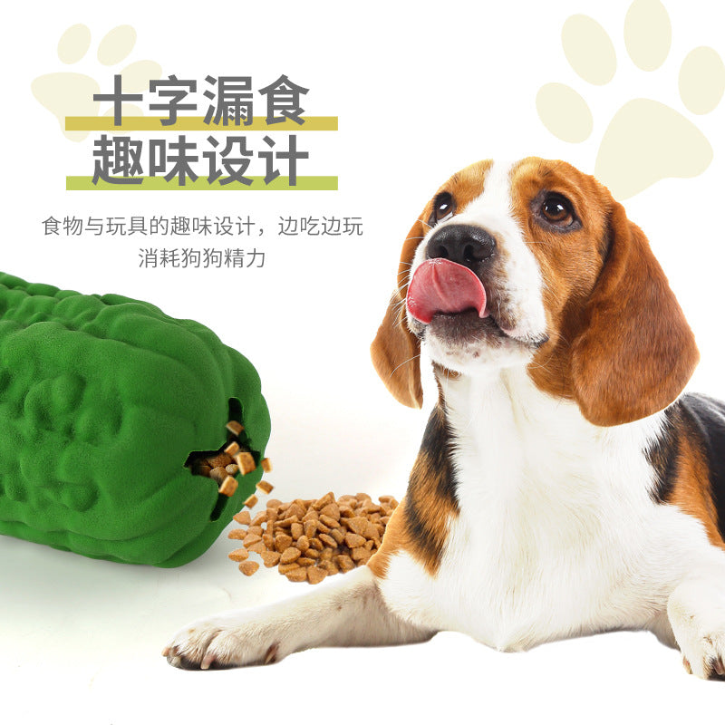 Bitter melon vegetable bio-based pet grinding teeth dog chewing to relieve boredom animal bite-resistant leakage toy