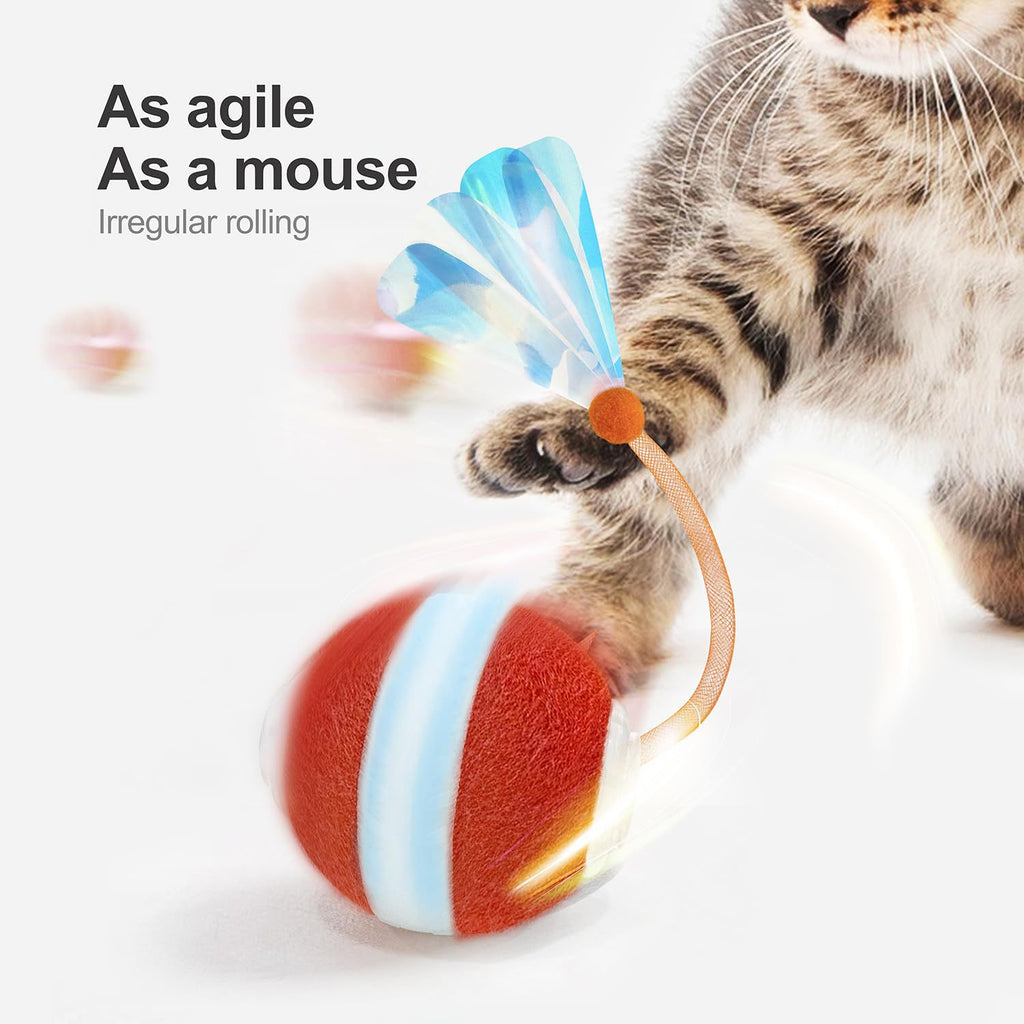 Cross-border bite-resistant automatic cat toy ball, cat toy ball self-hi to relieve boredom with rope pet supplies