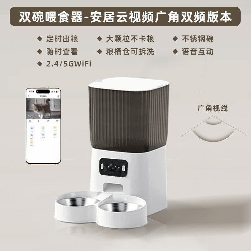 Cross-border explosive pet intelligent feeder cat supplies timing quantitative remote control automatic feeding camera