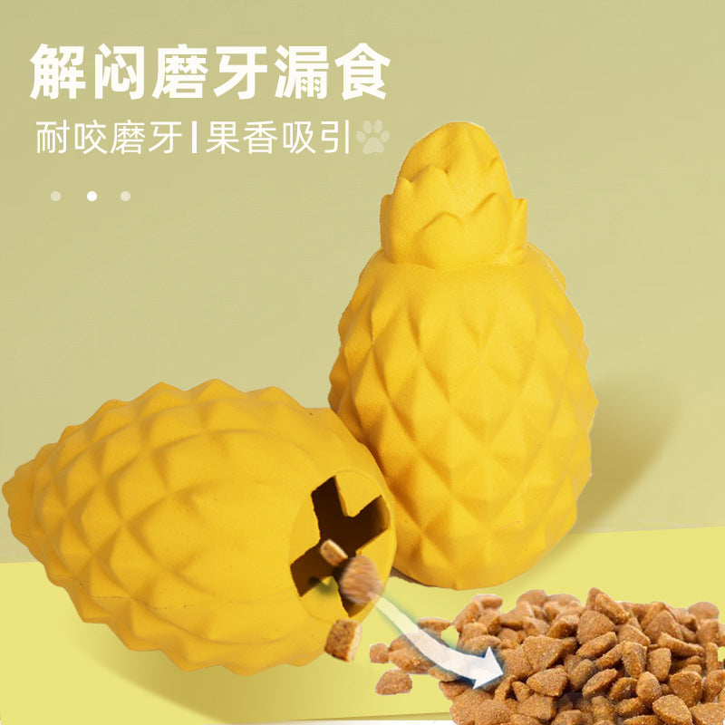 Direct sales anti-real pineapple dog leak toy bio-based degradable rubber bite-resistant and stuffy molar interaction
