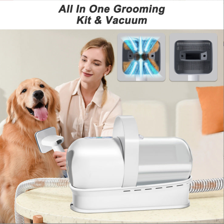 Cross-border new multi-functional pet hair trimmer, dog and cat 7-in-1 vacuum set, trimming and shaving all-in-one machine, hair removal.